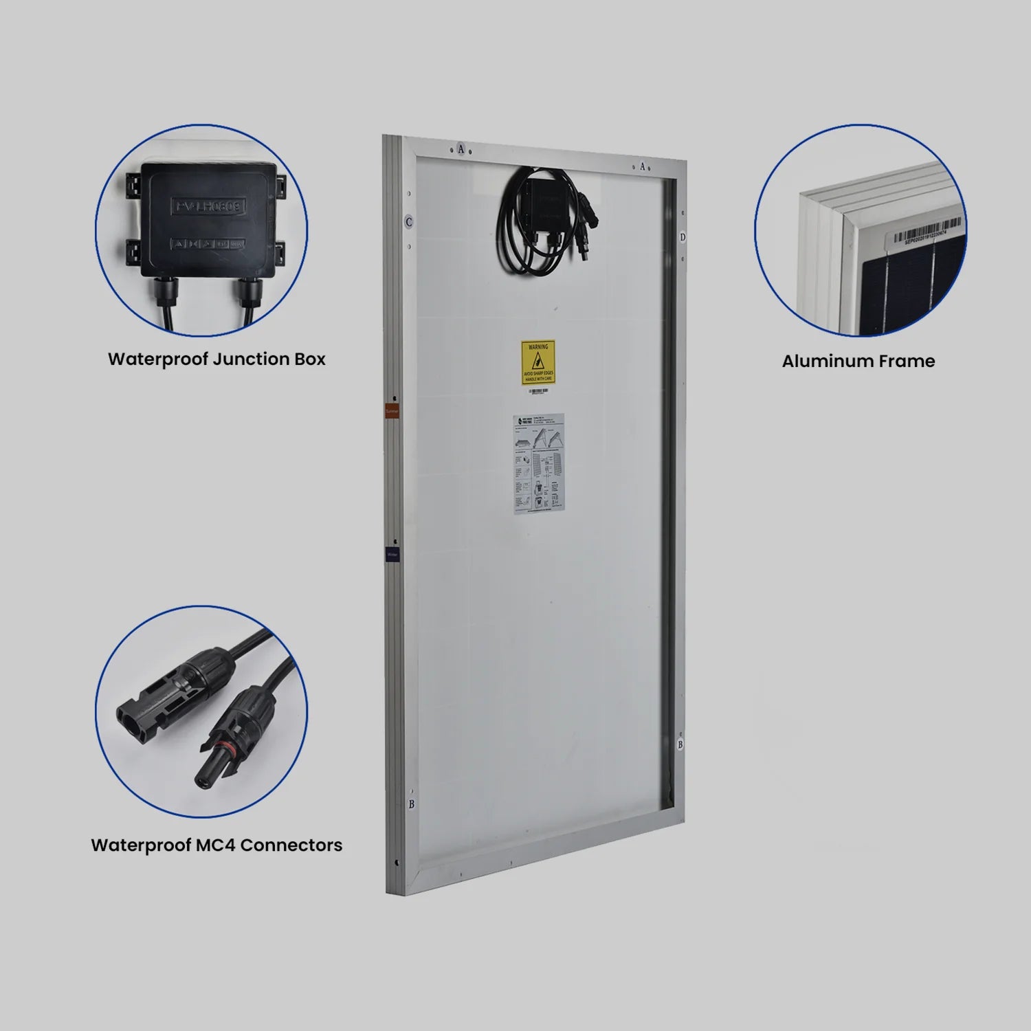 200W Rigid Solar Panels w/ cable and connector