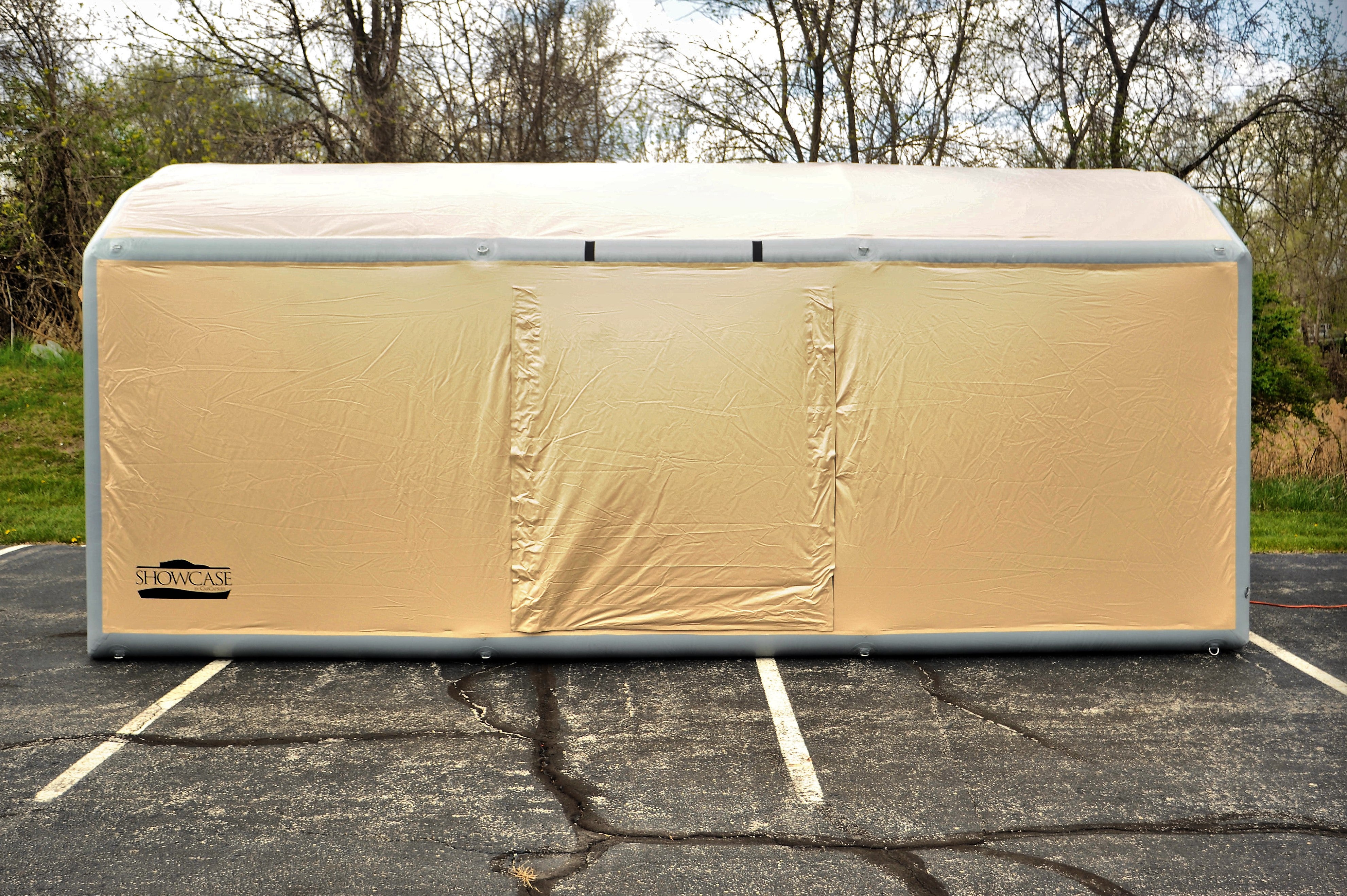 24' Arch Roof 9' High Outdoor Showcase (24x10x7' with 9' Arch) (84" Drive In Height & 96" Drive In Width)
