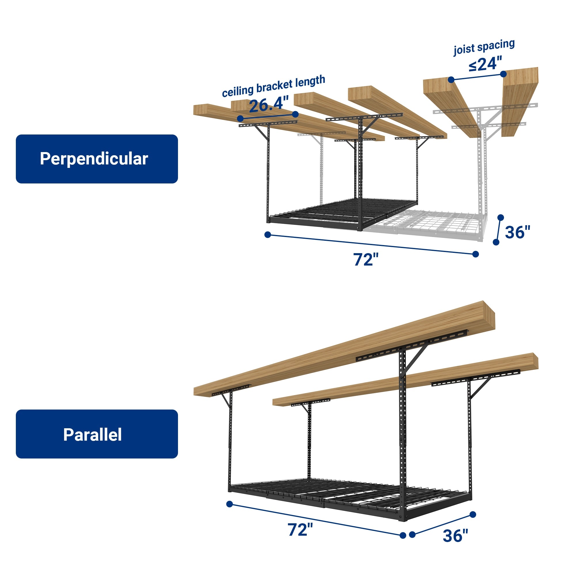 MAX Series Heavy Duty Overhead Garage Storage Rack