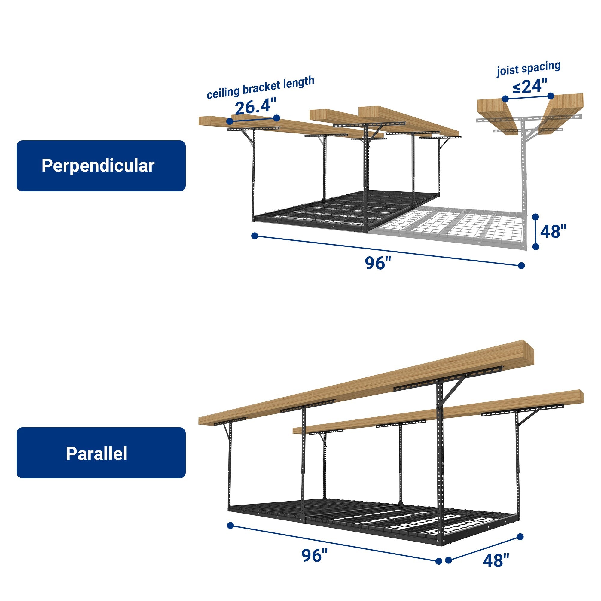 MAX Series Heavy Duty Overhead Garage Storage Rack