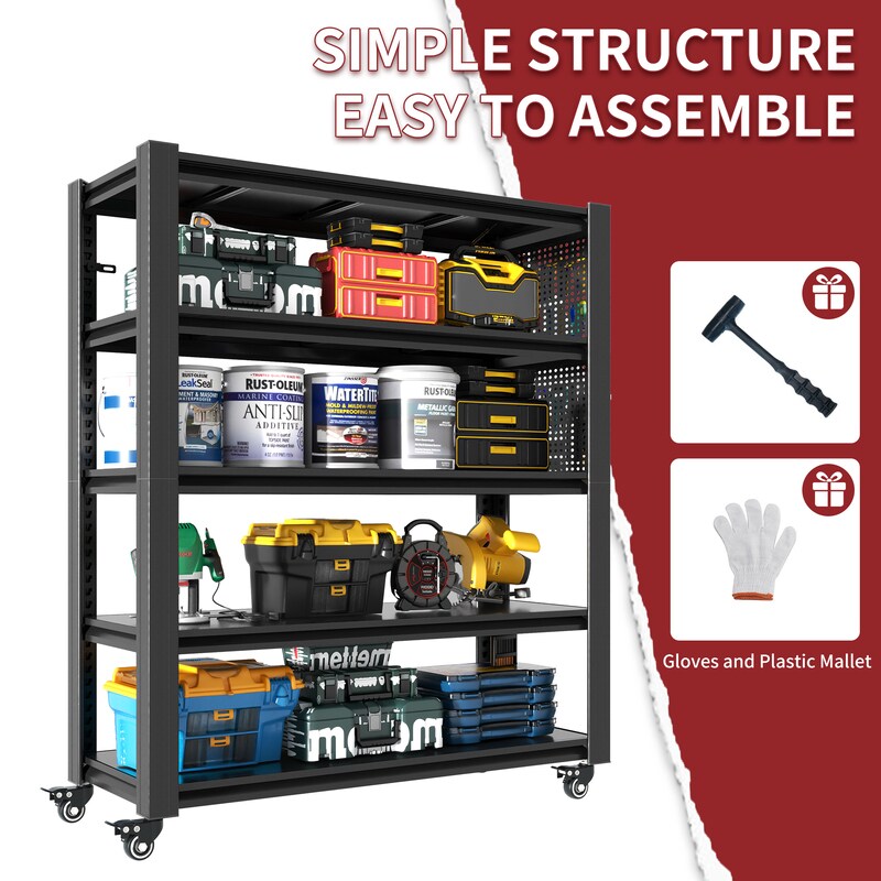FS26-WP 2'×6' 5-Tier Heavy-Duty Metal Shelf