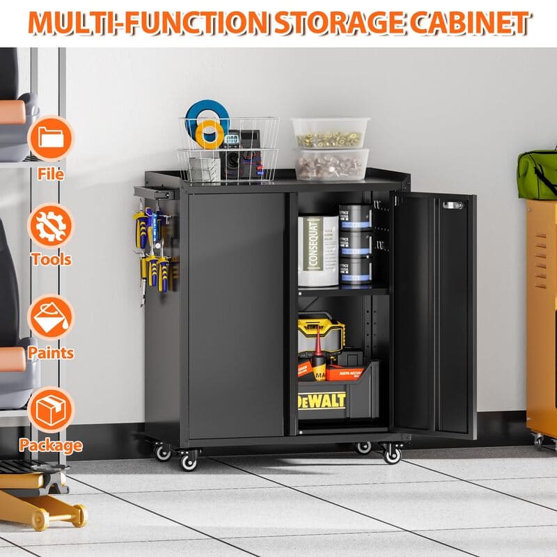 TC2B Metal Rolling Tool Cabinet with Pegboard