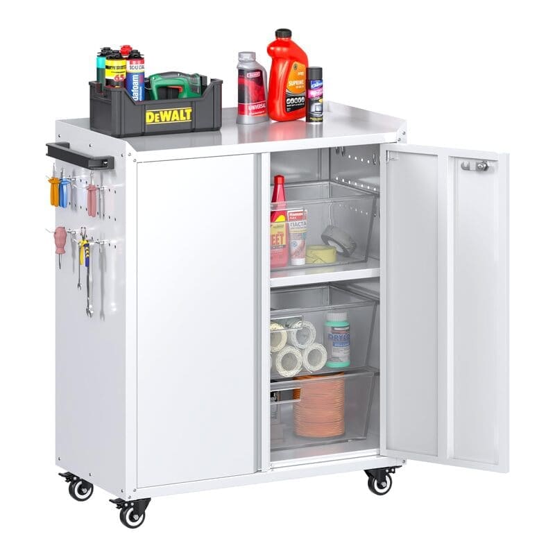 TC2B Metal Rolling Tool Cabinet with Pegboard