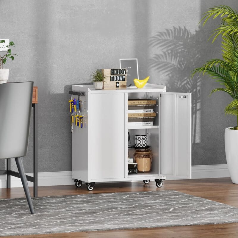 TC2B Metal Rolling Tool Cabinet with Pegboard