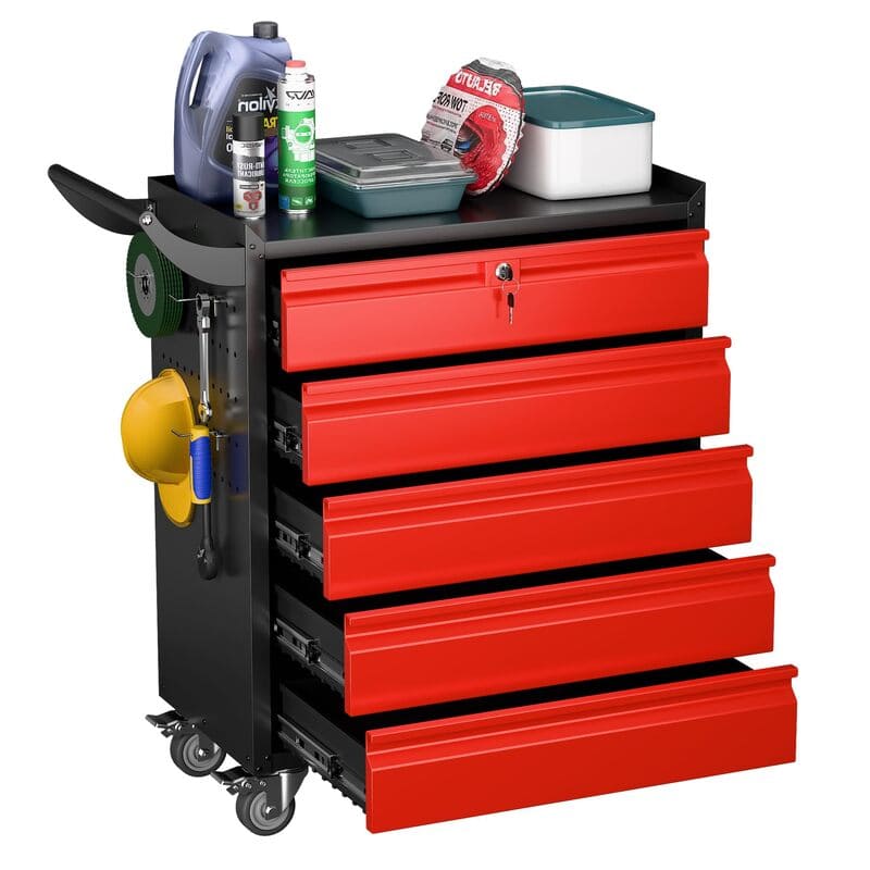 TC5B Metal Rolling Tool Chest with 5 Drawers and Lock