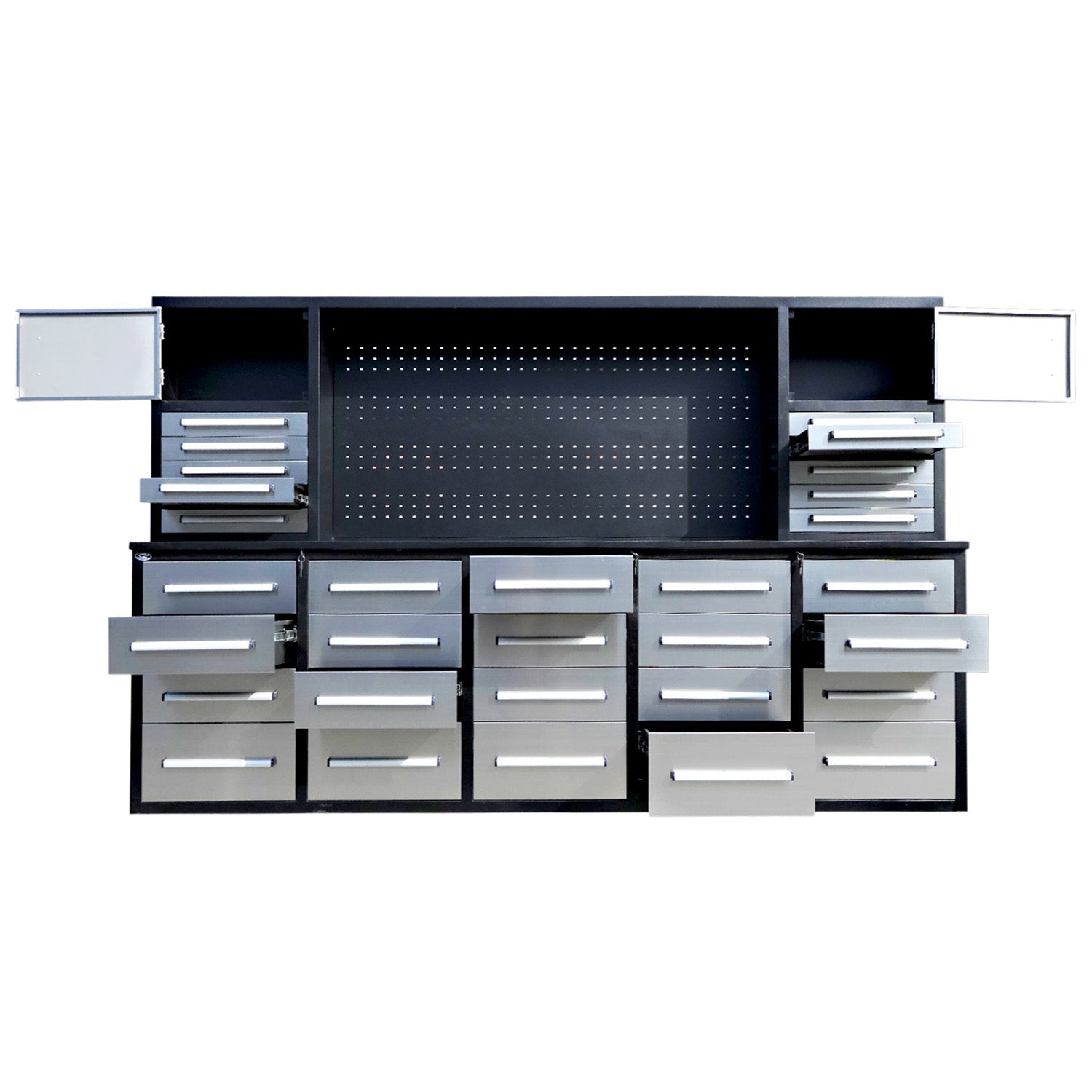 10ft Garage Cabinet (30 Drawers, 2 Cabinets & 1 Pegboard) - Garage Rebel
