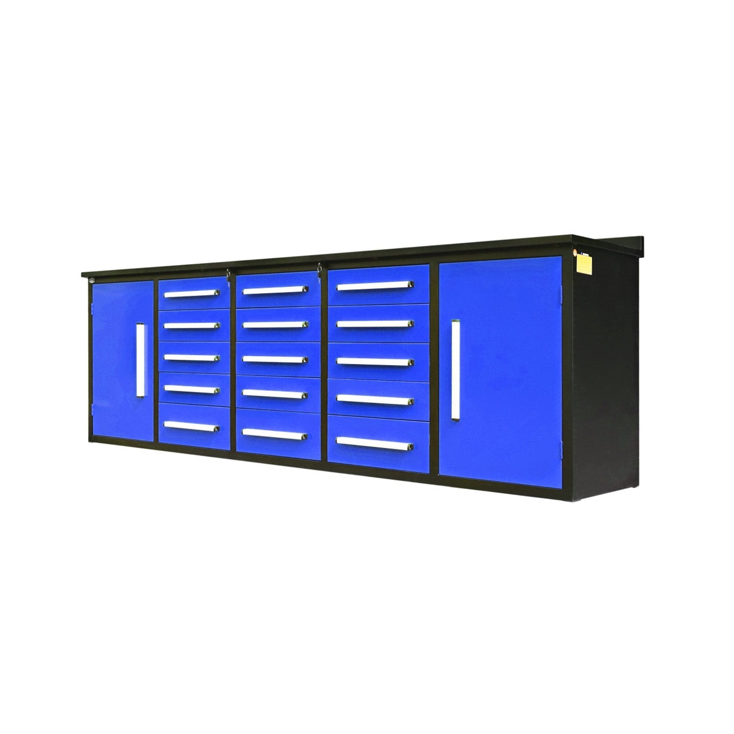 10ft Workbench Storage Cabinet with 15 Drawers & 2 Cabinets - Garage Rebel