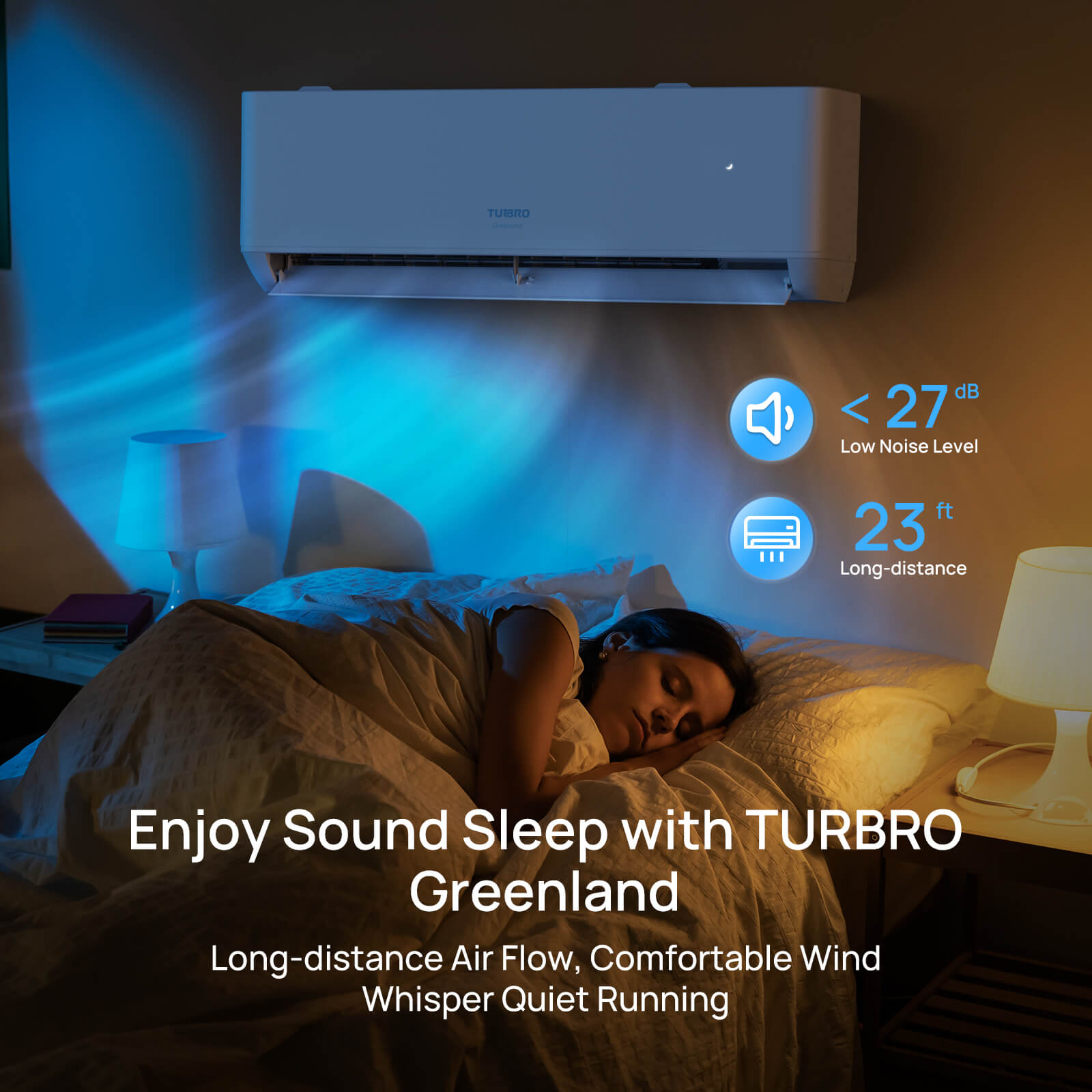 Greenland 9,000 BTU WiFi Ductless Mini Split AC with Heat Pump (R454B)