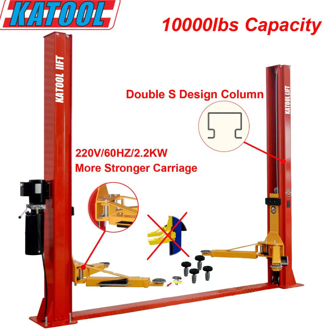 KT-H100 Two Post Lift 10,000lbs Capacity