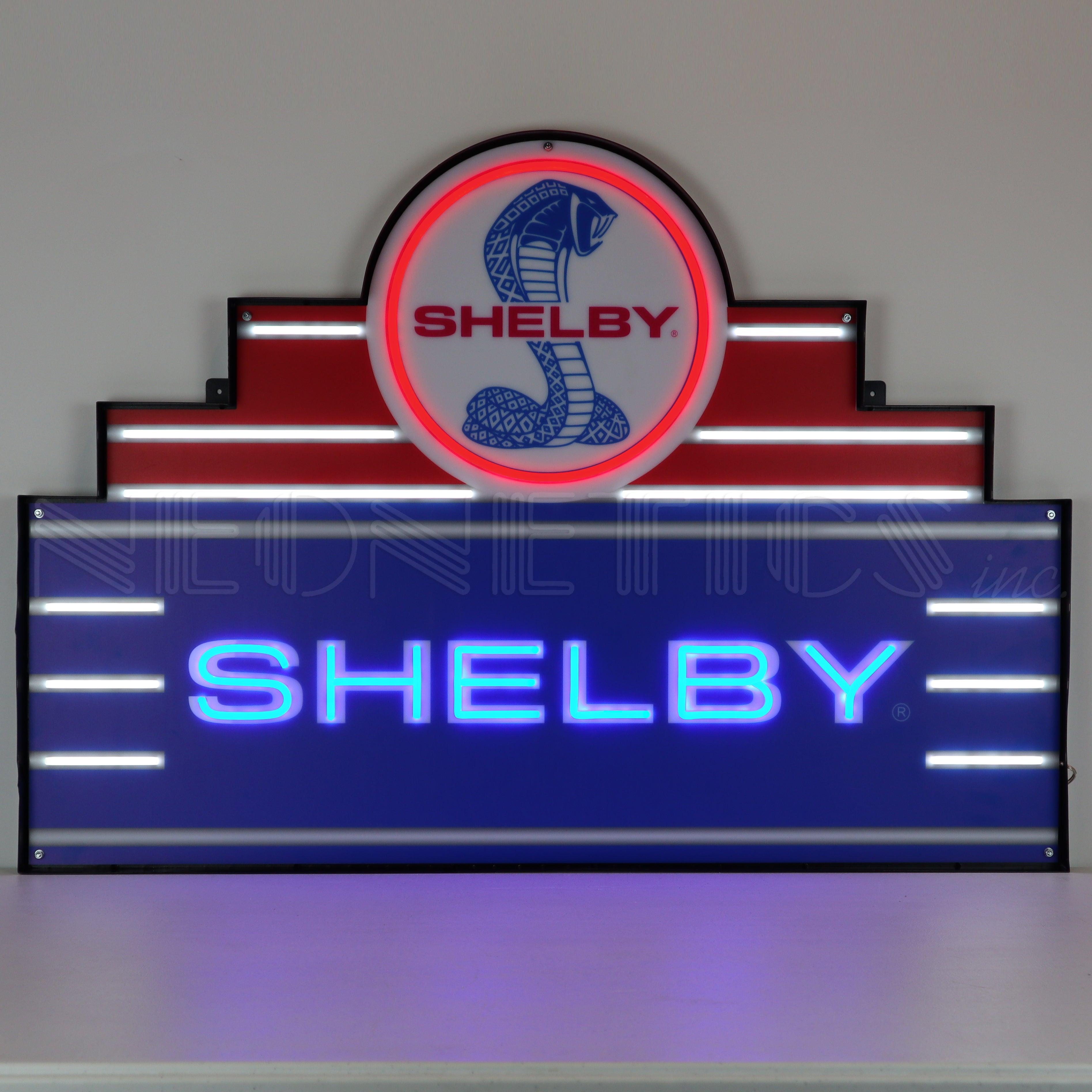 ART DECO MARQUEE SHELBY LED FLEX-NEON SIGN IN STEEL CAN
