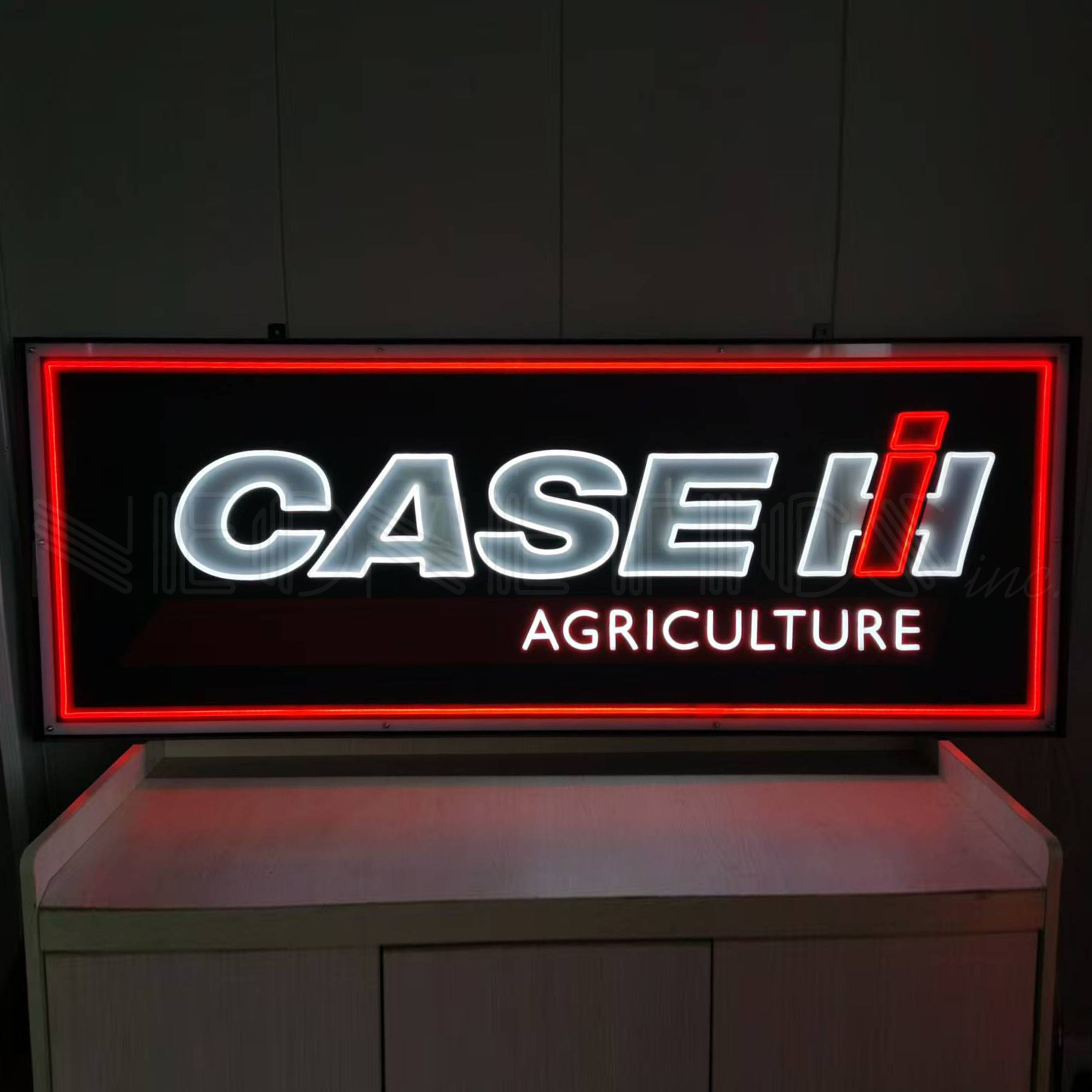 CASE IH AGRICULTURE LED FLEX-NEON SIGN IN STEEL CAN
