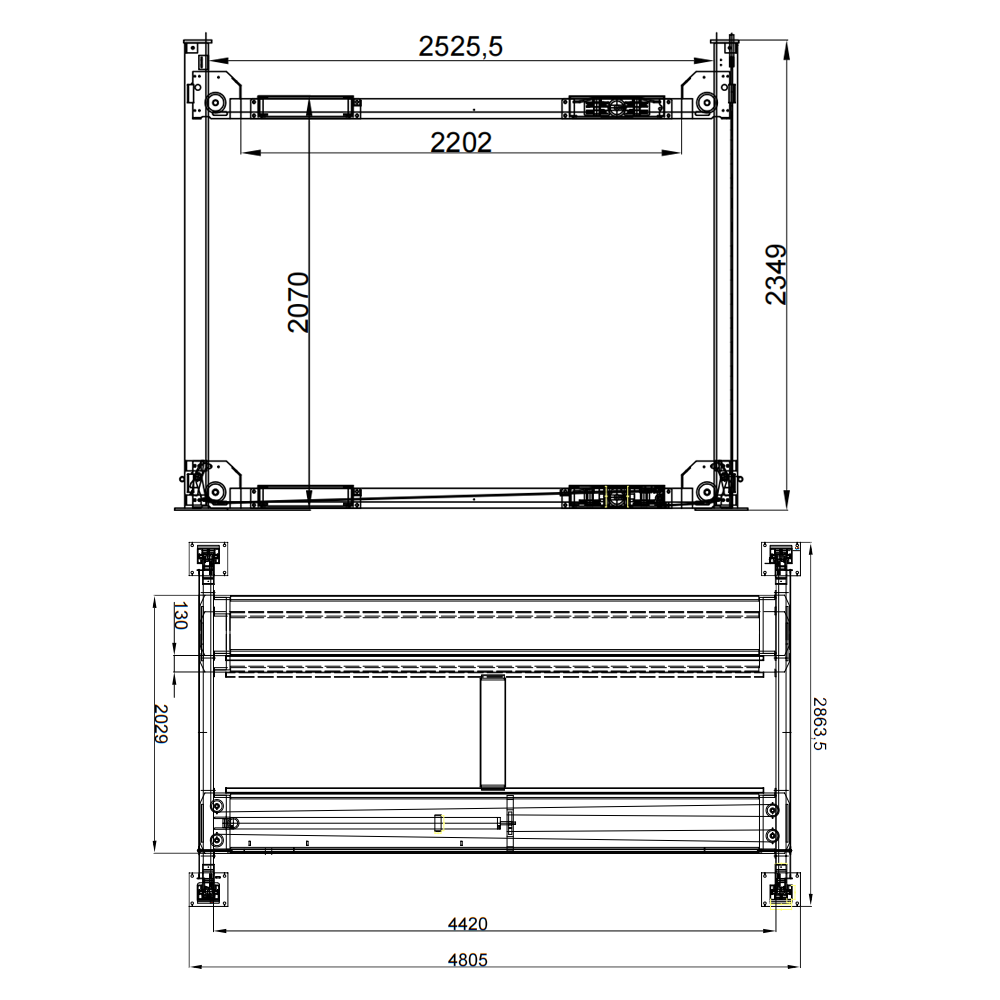 KT-4H950 Heavy Duty Parking Lift 9,500 lbs Capacity