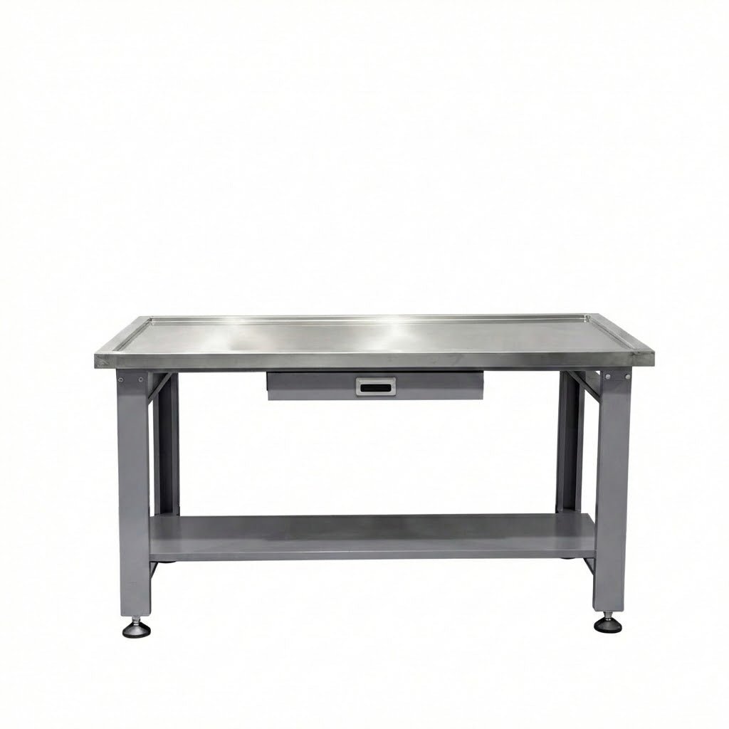 59 inch Large Heavy Duty Machine Teardown Table with Drain Hole - Garage Rebel