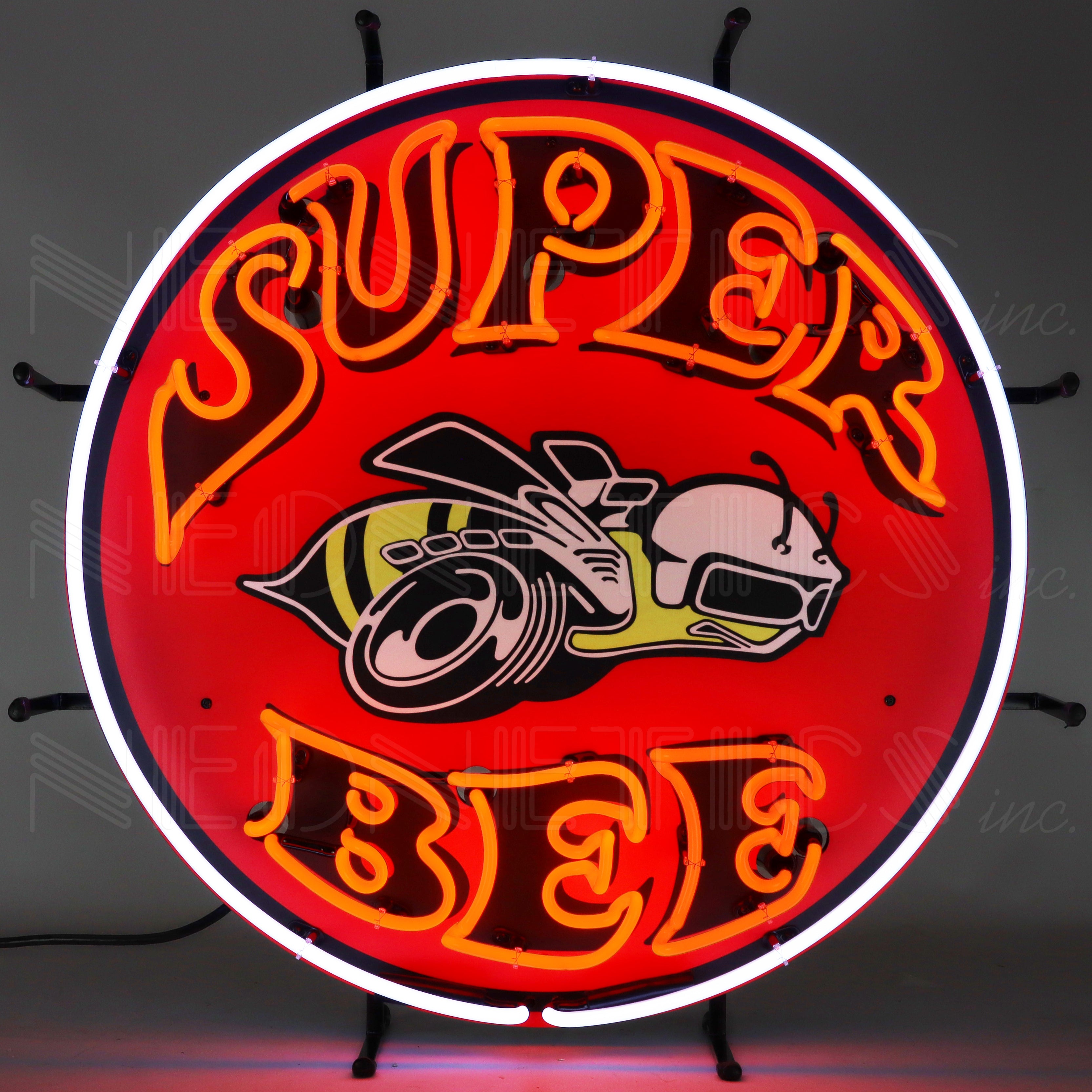 SUPER BEE NEON SIGN WITH BACKING
