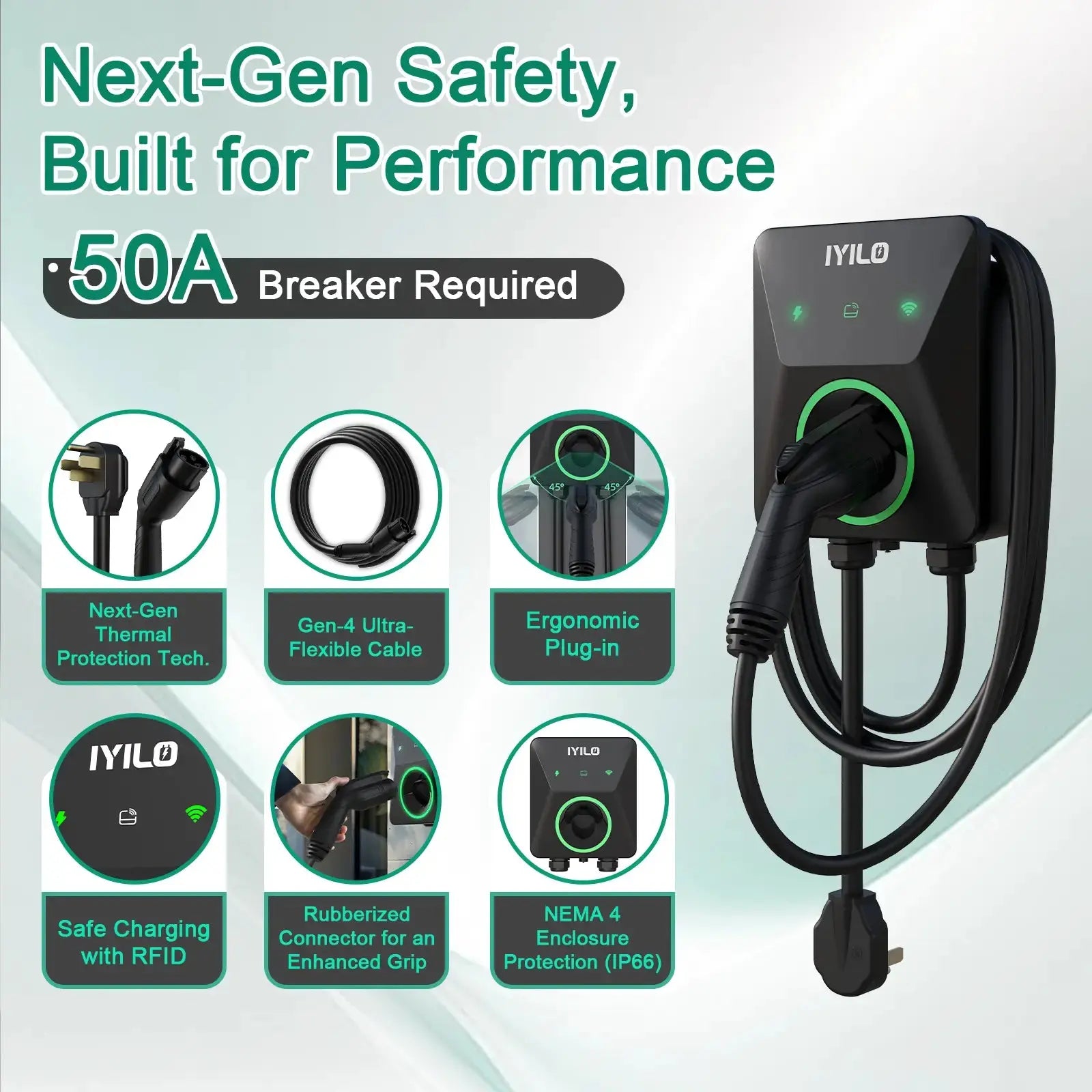 IYILO Level 2 EV Charger Plug In (40A)