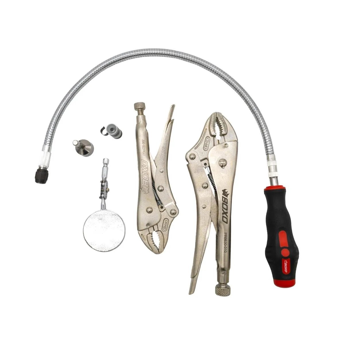 6 - Piece Locking Plier & Interchangeable Head 1/4" Flexible Driver Set | 1/3rd EVA Foam - Garage Rebel