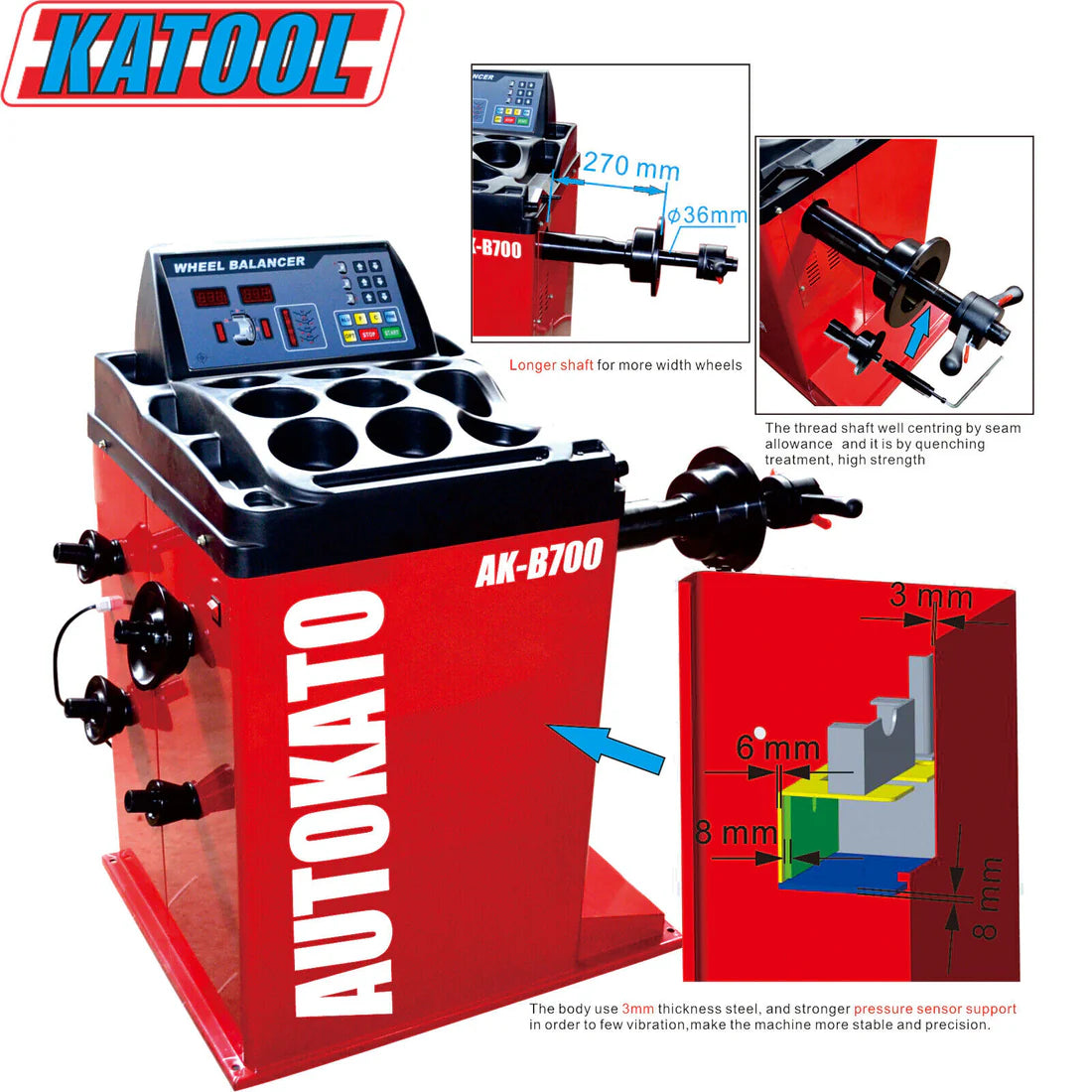 Combo 5: Tire Changer KT-T850 & Wheel Balancer KT-B700 w/ adaptors
