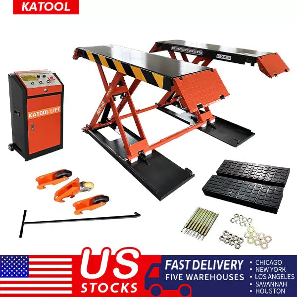 KT-X90E - 8000 lbs Mid Rise Scissor Lift Electric 110v 47'' Release Auto Lift Car Lift