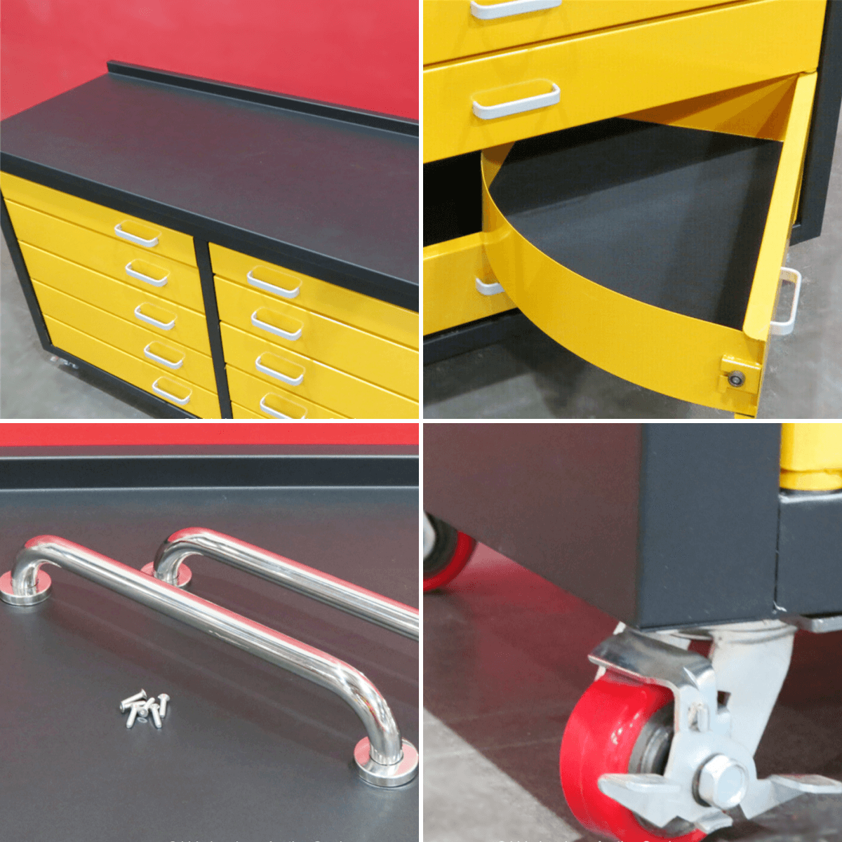 6ft Heavy Duty Mobile Workbench with 10 Drawers - Garage Rebel