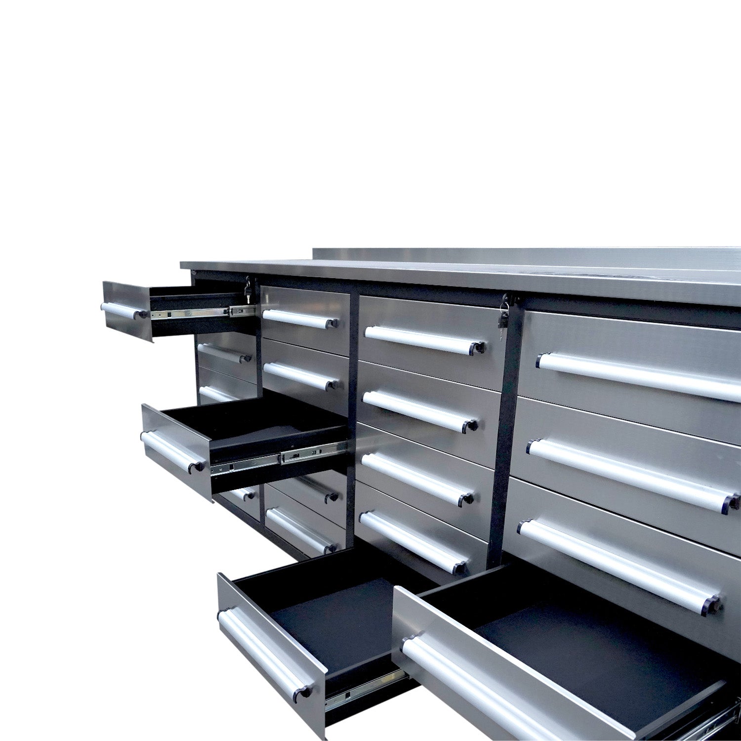 7ft Heavy Duty Workbench Cabinet with 20 Drawers