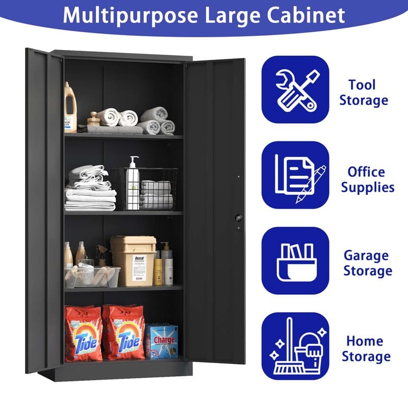 SC3B Basic Metal Garage Storage Cabinet with 3 Shelves