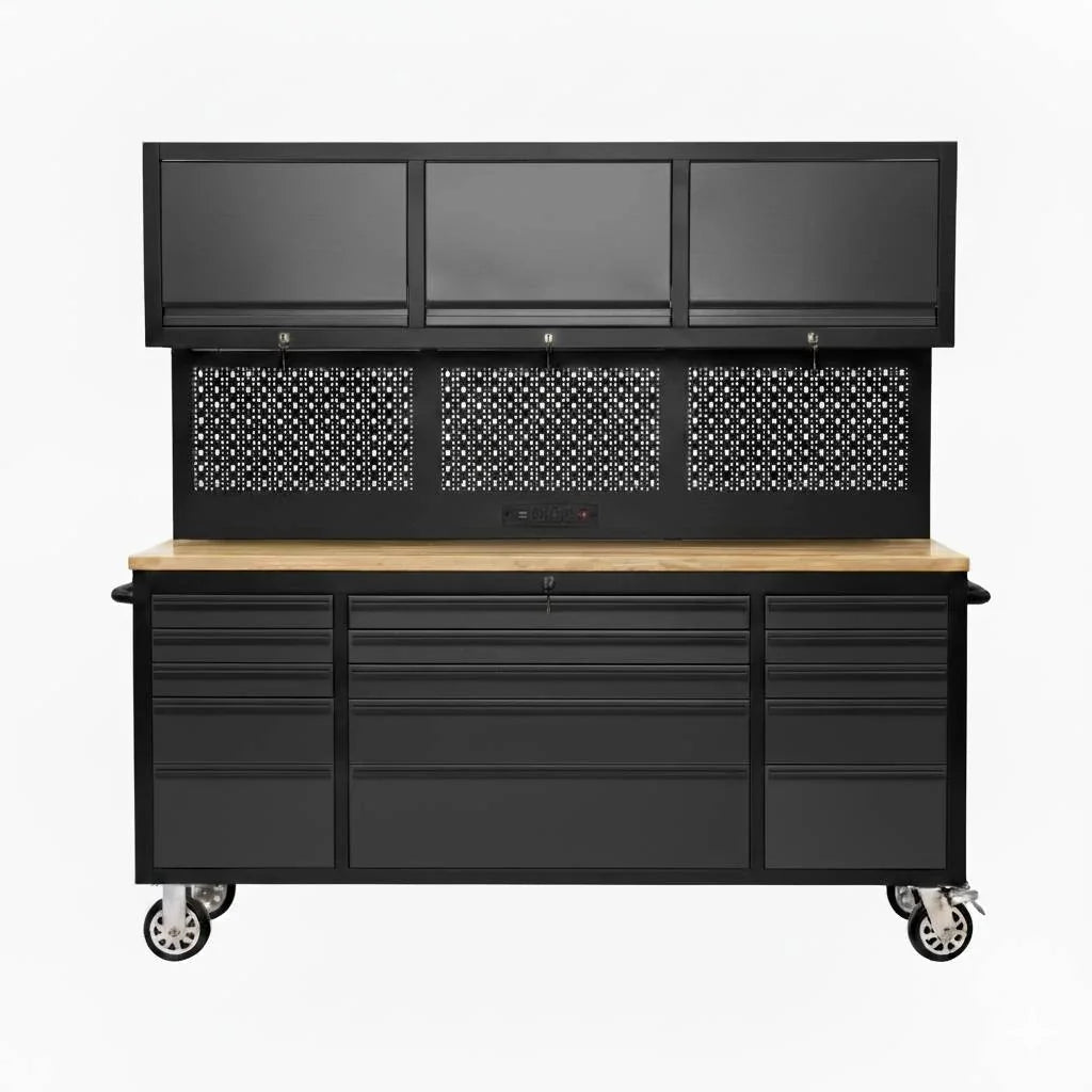72 inch Rolling Garage Cabinets with Pegboard - Garage Rebel