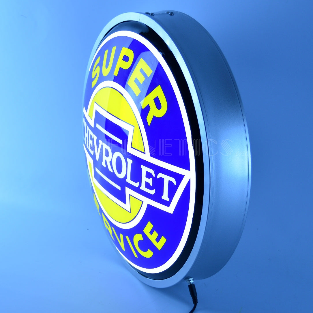 SUPER CHEVROLET SERVICE 15 INCH BACKLIT LED LIGHTED SIGN