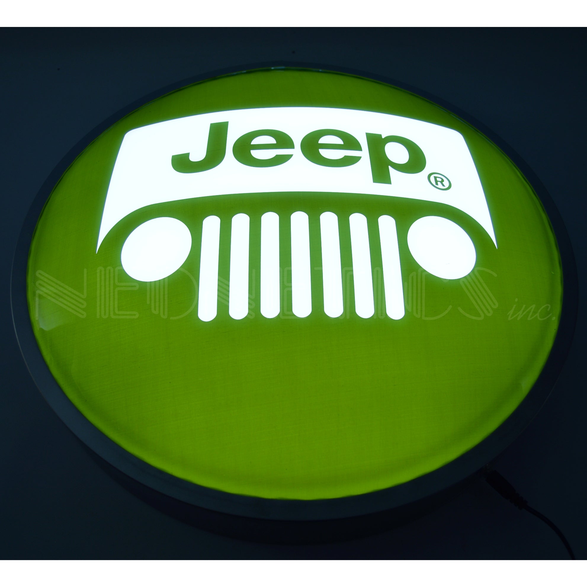 JEEP GREEN 15 INCH BACKLIT LED LIGHTED SIGN