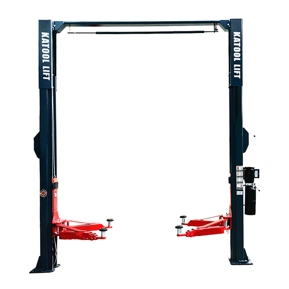KT-AS110D Two Post asymmetrical arm Vehicle Lift 11,000lbs Single Point Lock Release