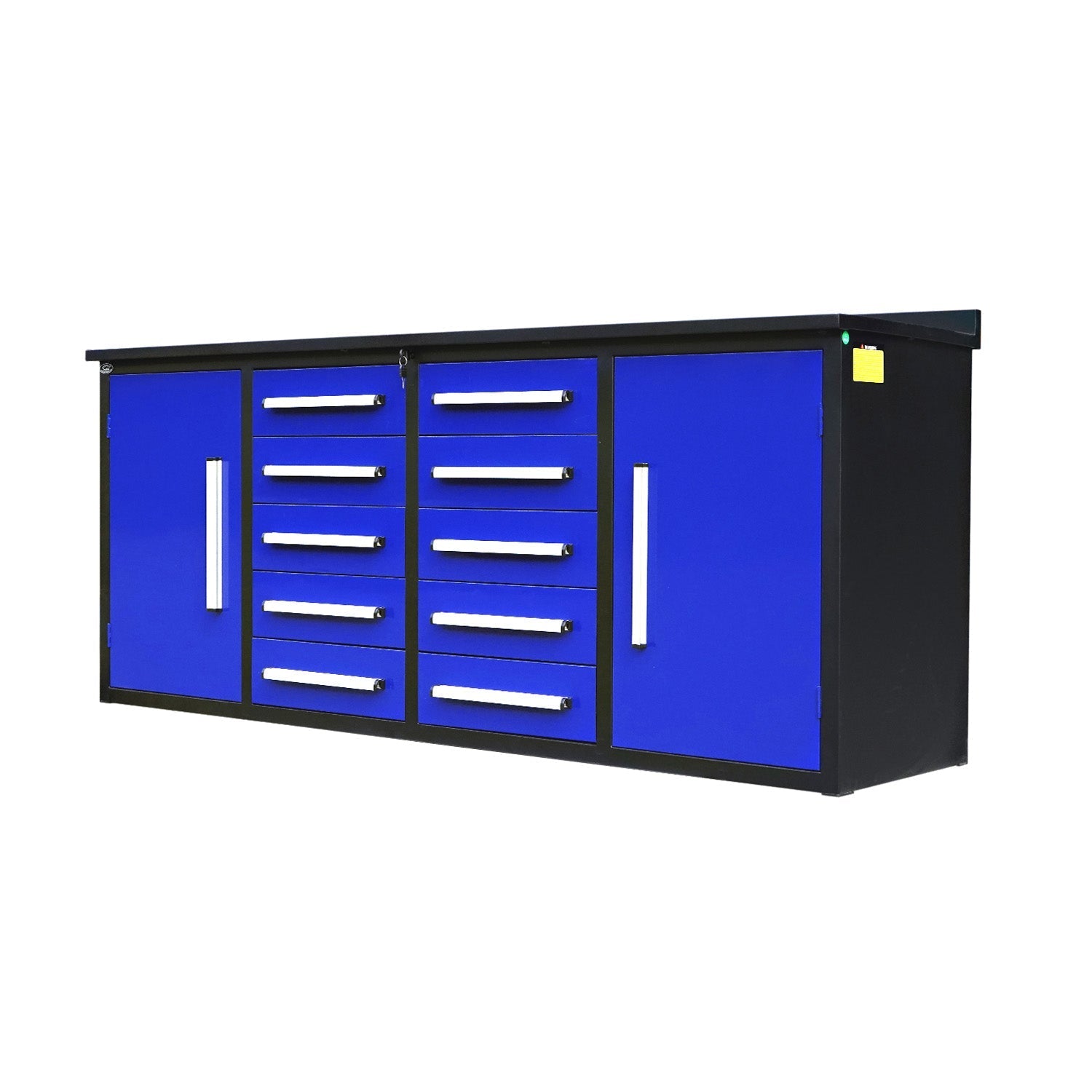 7ft Heavy Duty Workbench with 10 Drawers & 2 Cabinets - Garage Rebel