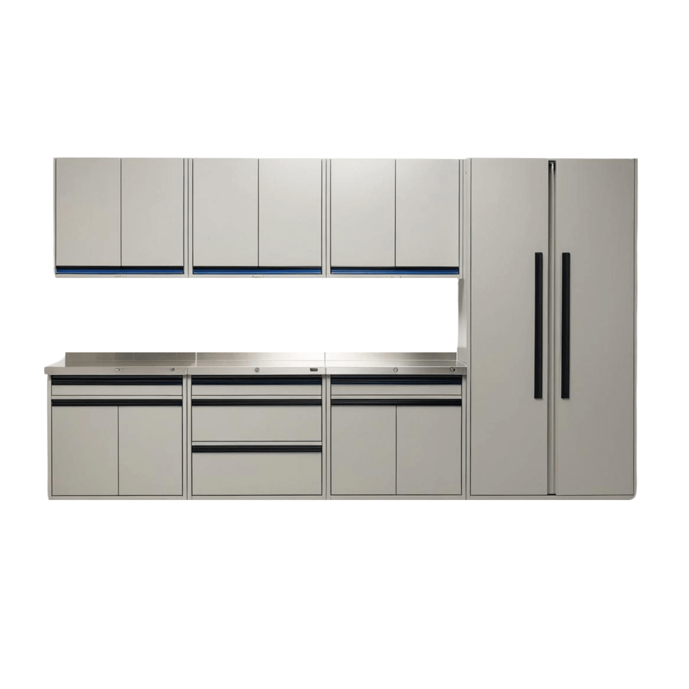 8 Piece - Modern Gray Garage Cabinet Set - Garage Rebel