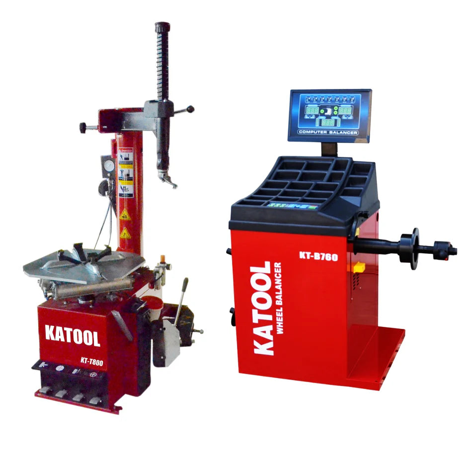 Katool KT-T800 & KT-B760 Tire Changer and Balancer Combo w/ adaptors