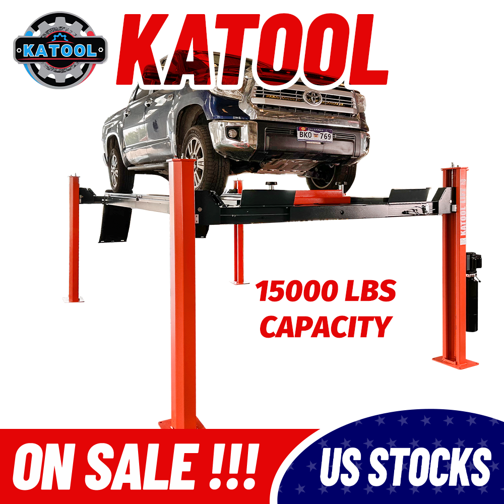 KT-4H150 Heavy Duty 4-Post Alignment Lift 15,000lbs Capacity (Rolling Jack Included)