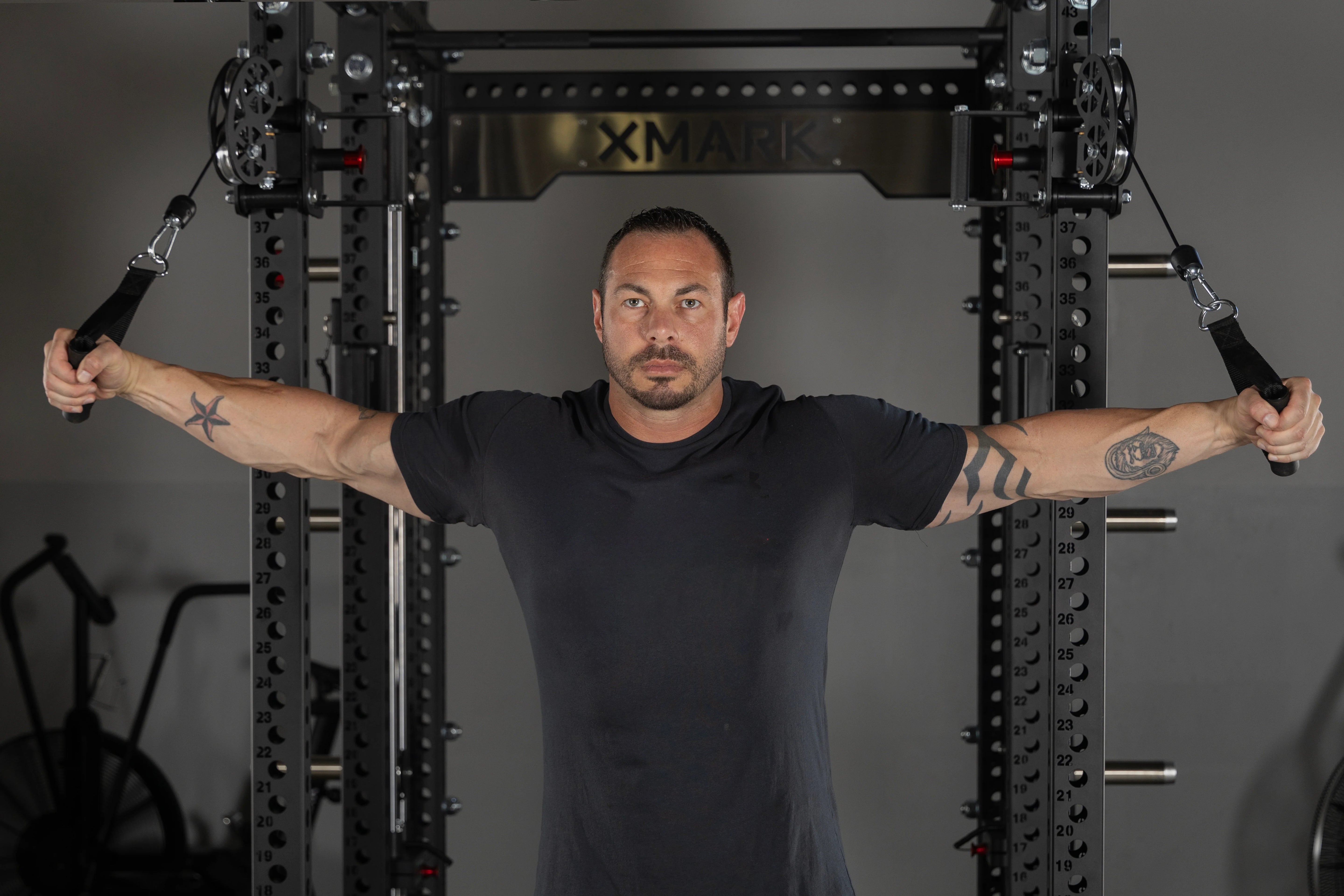 Commercial Power Rack Cable Machine, 440 lbs Total Stack Weight