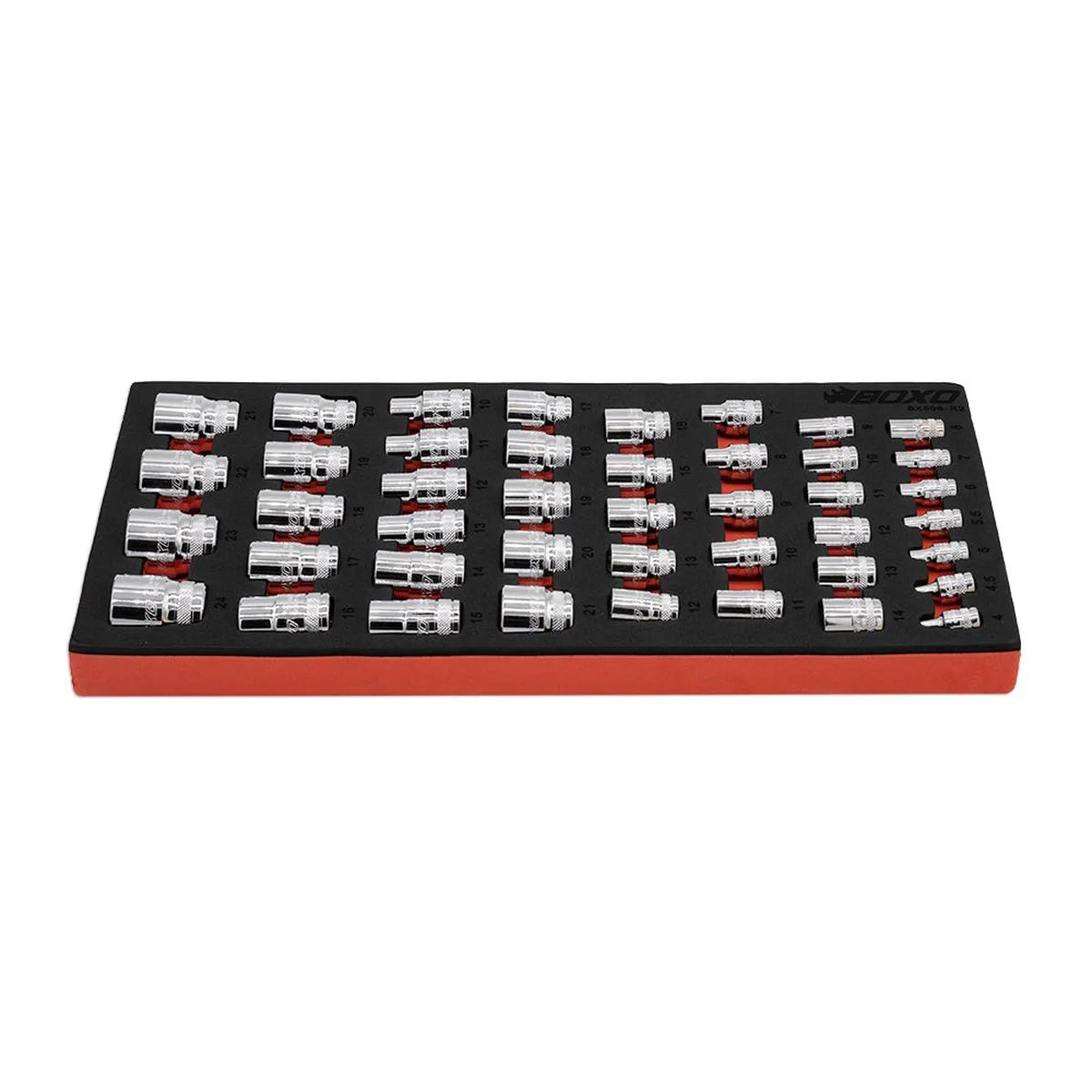 43-Piece 1/4", 3/8" & 1/2" Drive Spline Socket Set | 1/3 Drawer EVA Foam