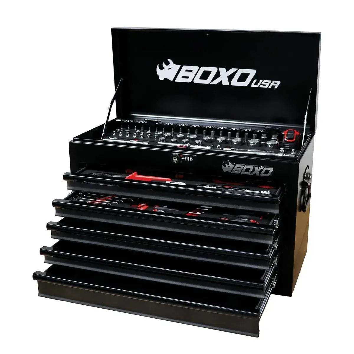 MotoBox | 103-Piece Metric Motorcycle Tool Set with 5-Drawer Hand Carry Tool Box