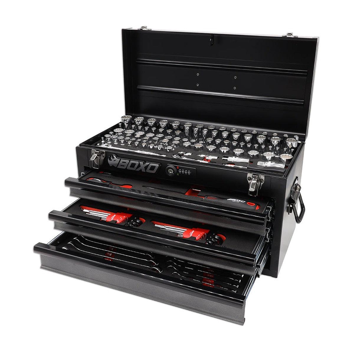 159-Piece Metric and SAE Combo 3-Drawer Hand Carry Tool Box