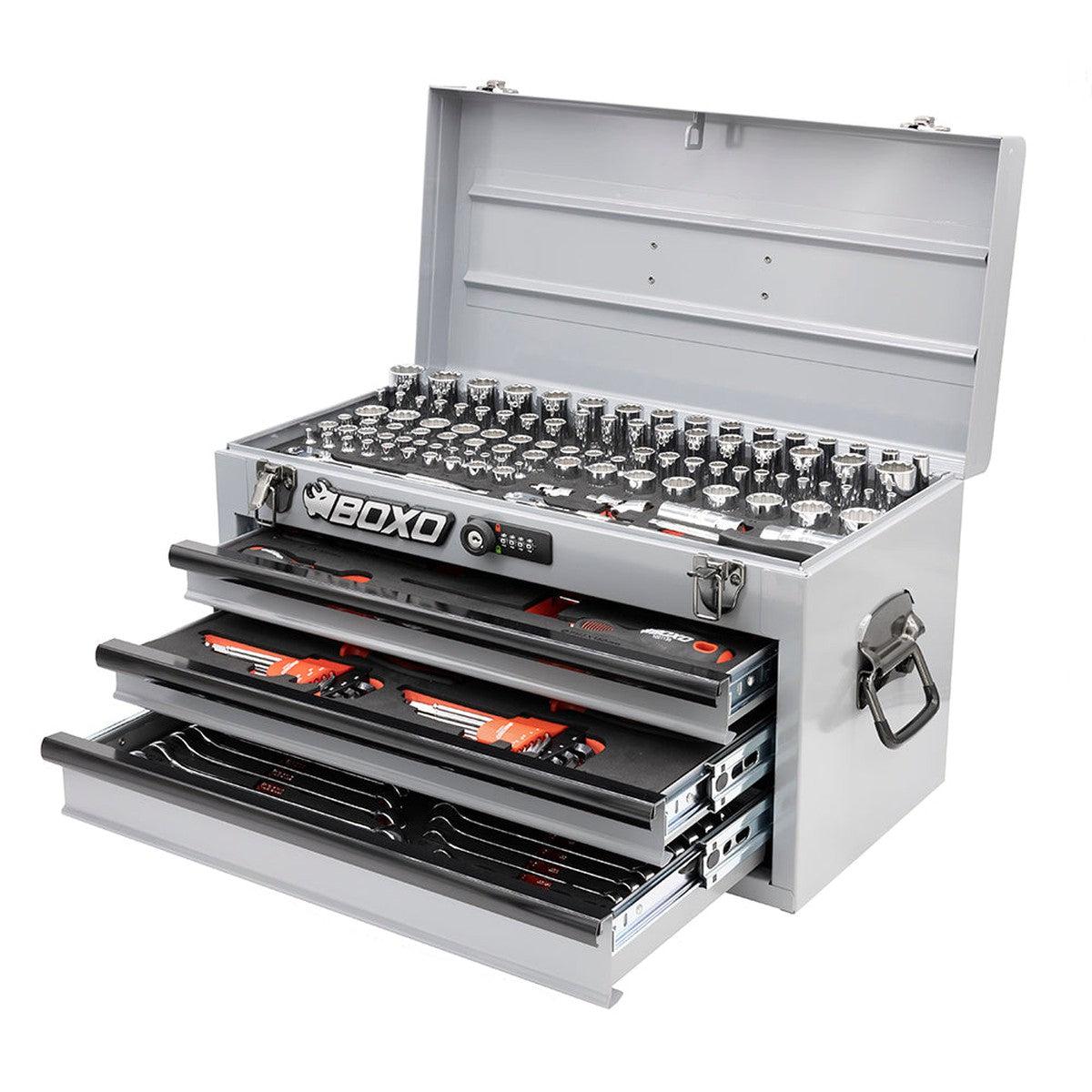 159-Piece Metric and SAE Combo 3-Drawer Hand Carry Tool Box