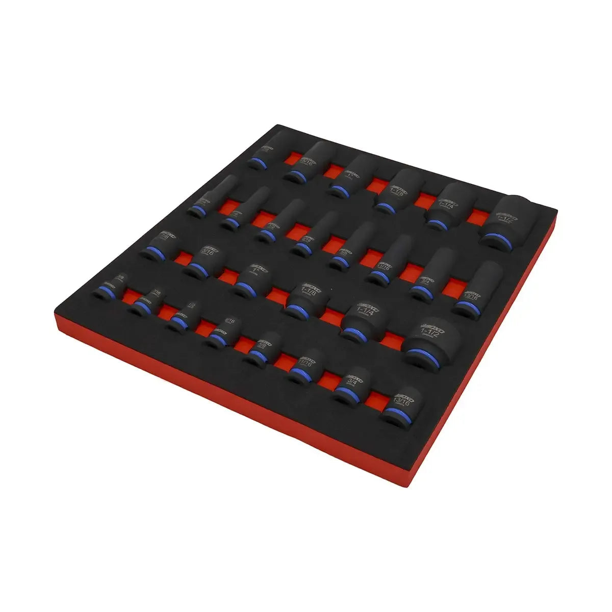 28-Piece ½” Drive SAE Impact Socket Set | 2/3 Drawer EVA Foam