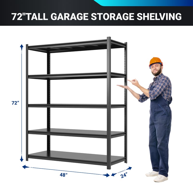 FS26B-SD 2′ × 6′ 5-Tier Metal Shelf FS26B-SD