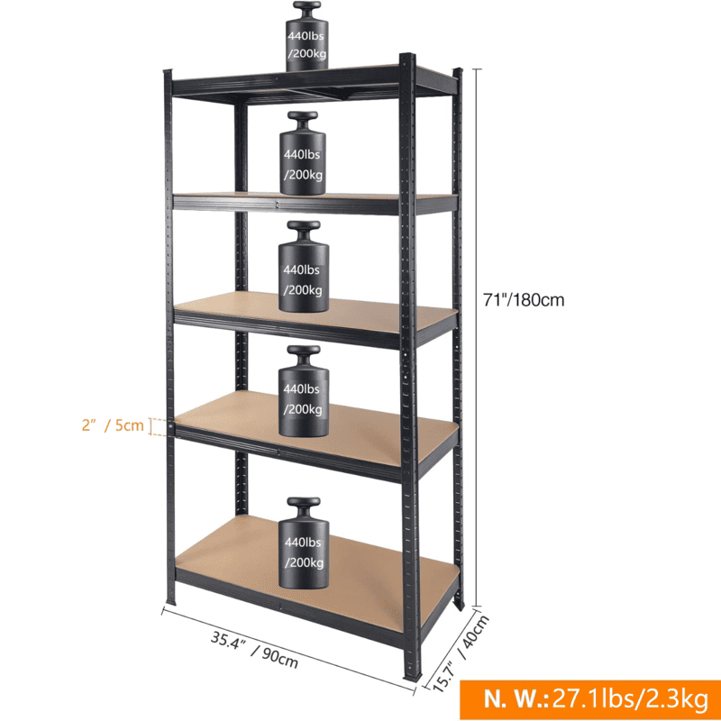 FS7 5-Tier Utility Adjustable Shelving