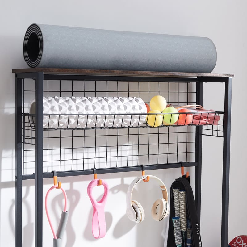 Garage Sports Equipment Organizer System Ball Gear Basketball Racks