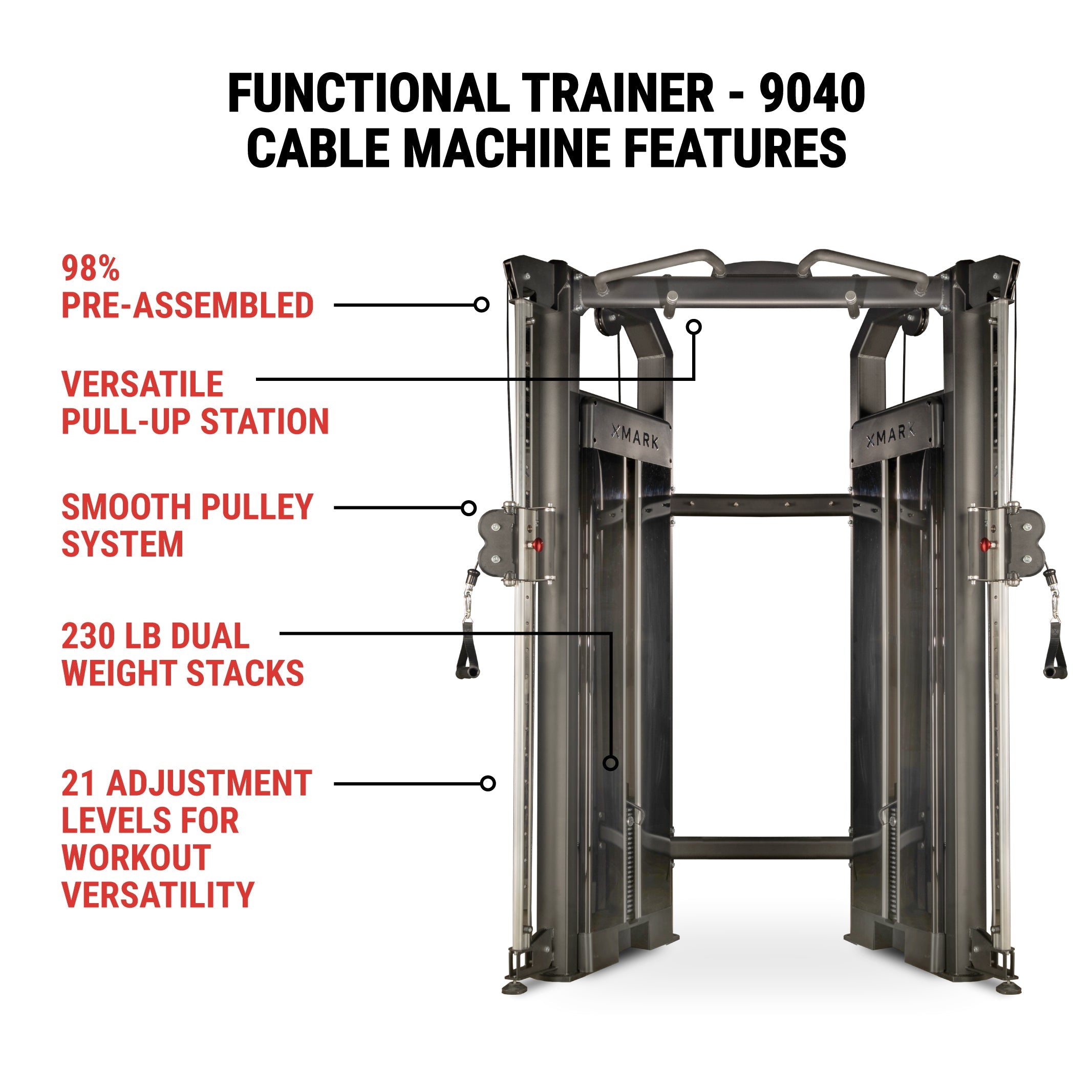 Functional Trainer With Dual 230 lb Weight Stacks