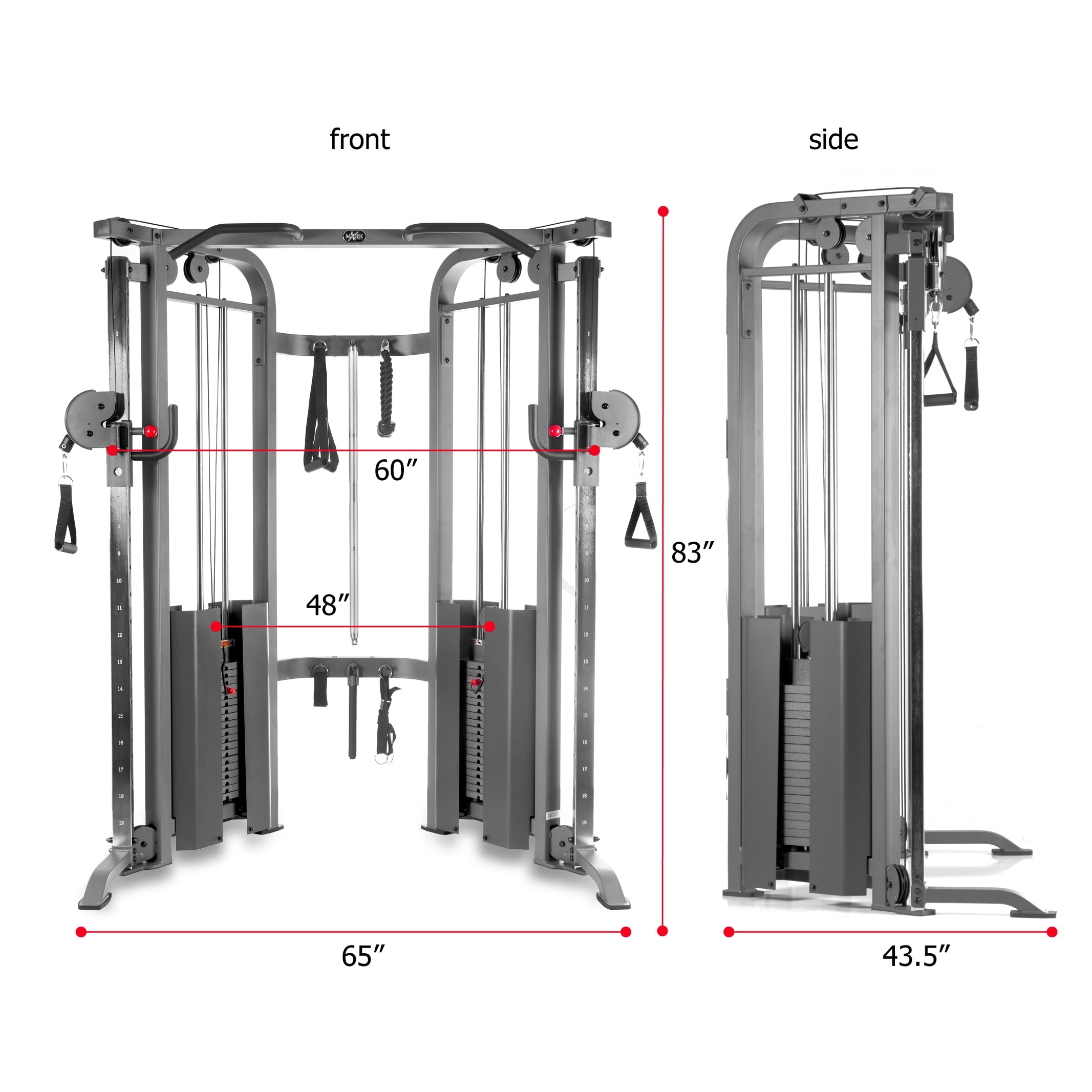 Functional Trainer Cable Machine with Dual 200 lb Weight Stacks