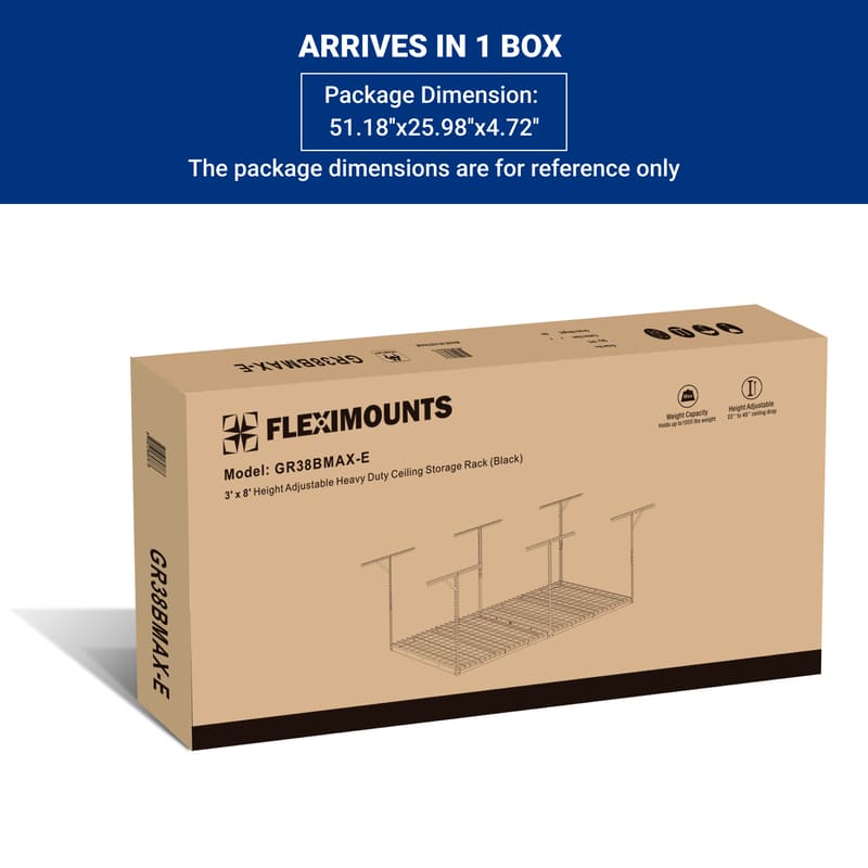 Max Series 3′ x 8′ Heavy Duty Overhead Garage Storage Rack