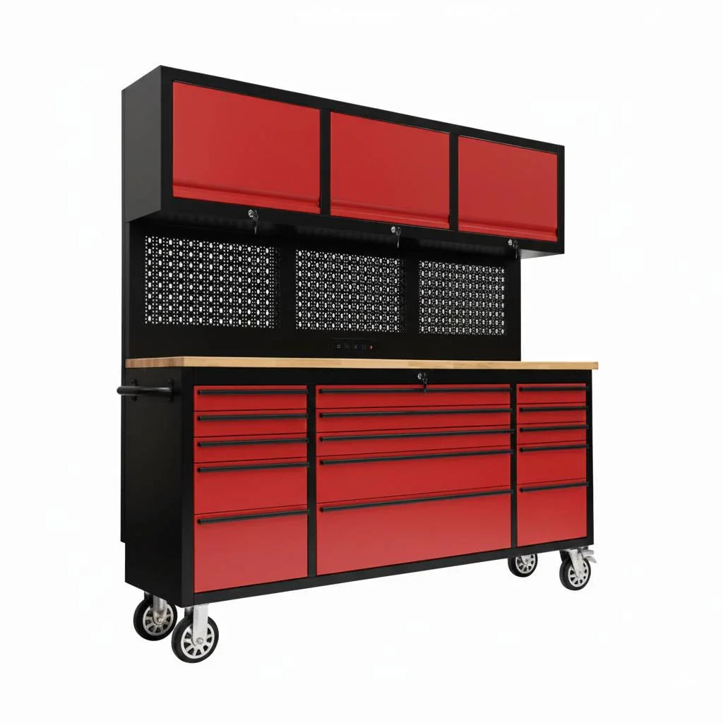72 inch Rolling Garage Cabinets with Pegboard