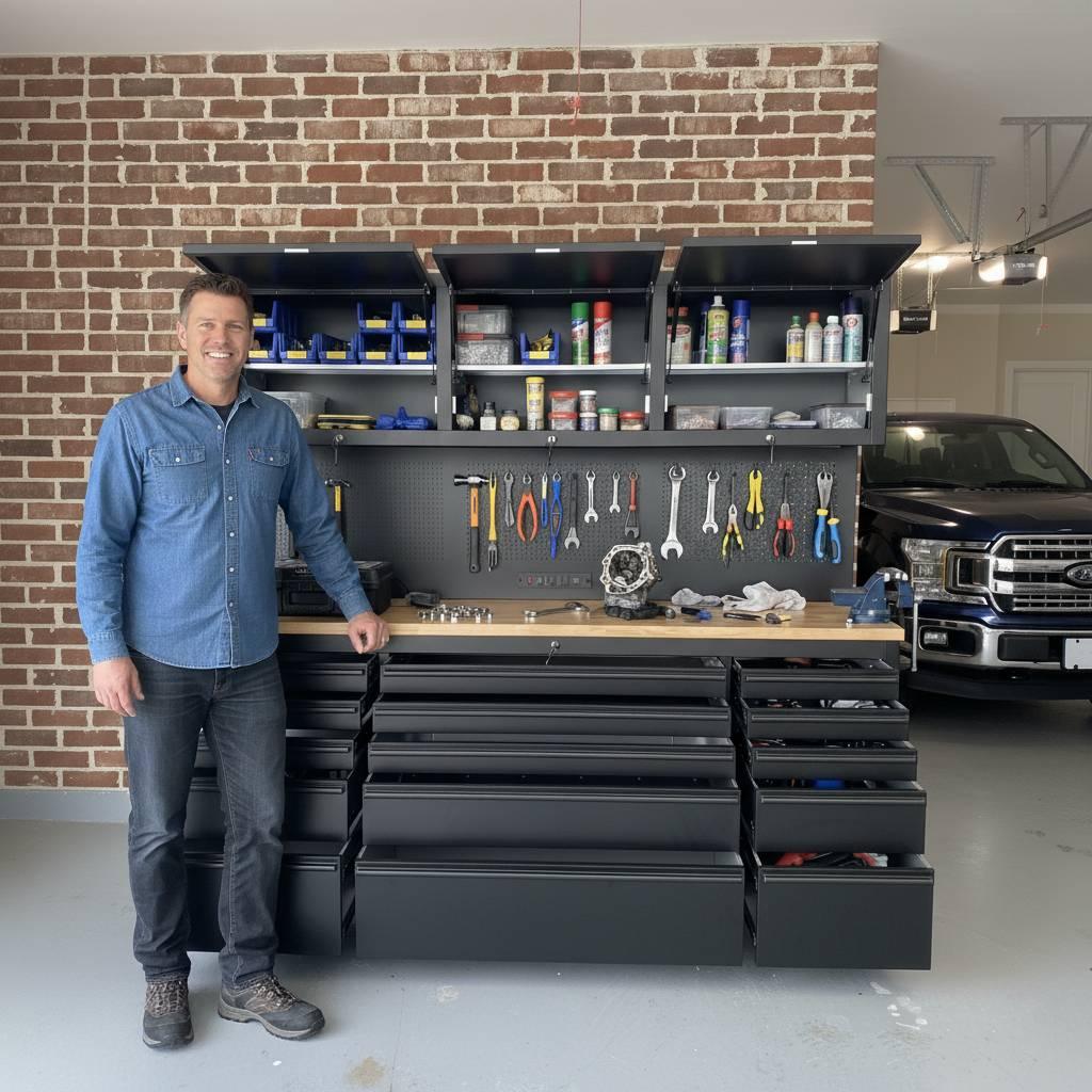 72 inch Rolling Garage Cabinets with Pegboard