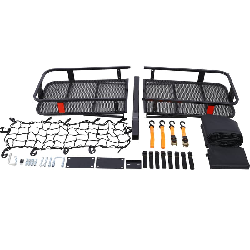 HB60 60" Hitch Mount Cargo Carrier Basket+ 56"Waterproof Cargo Bag