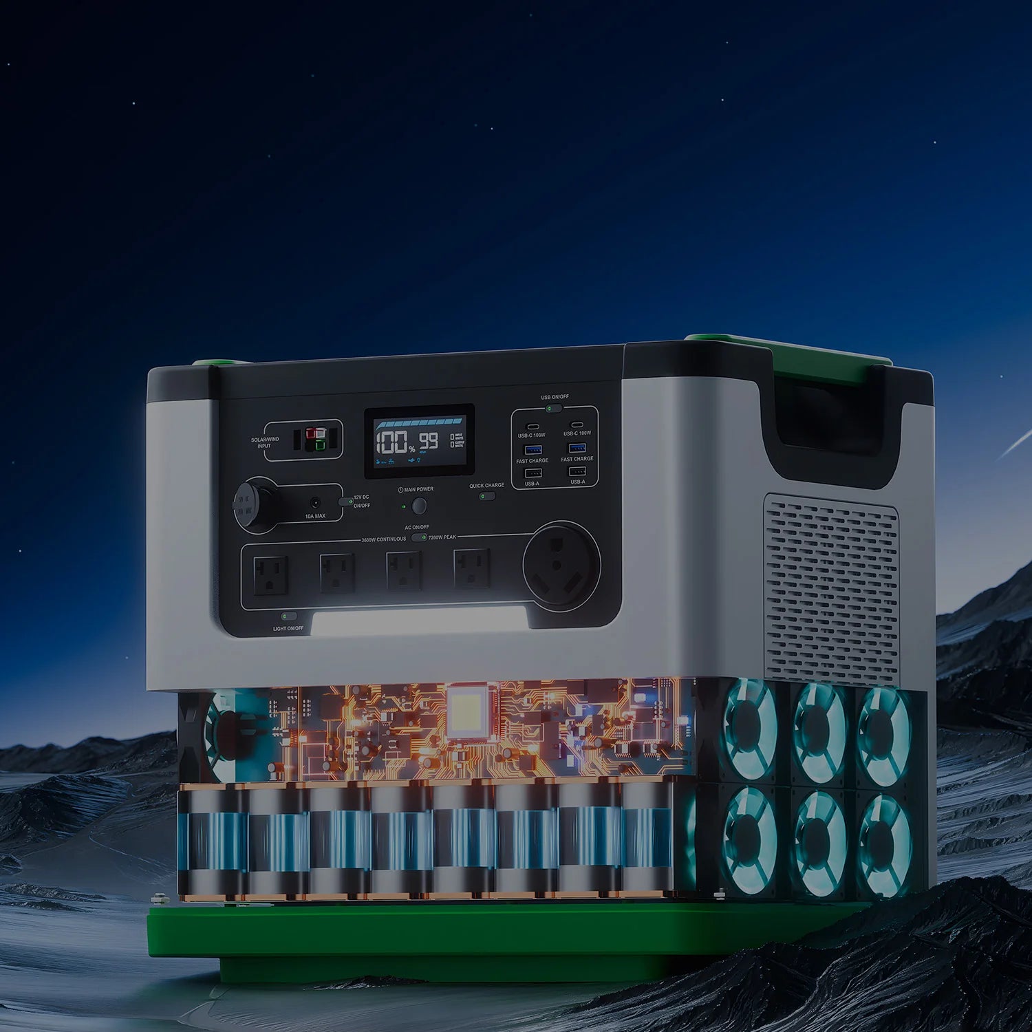 Nature's Generator Lithium 3600 Solar Generator and Transfer Switch