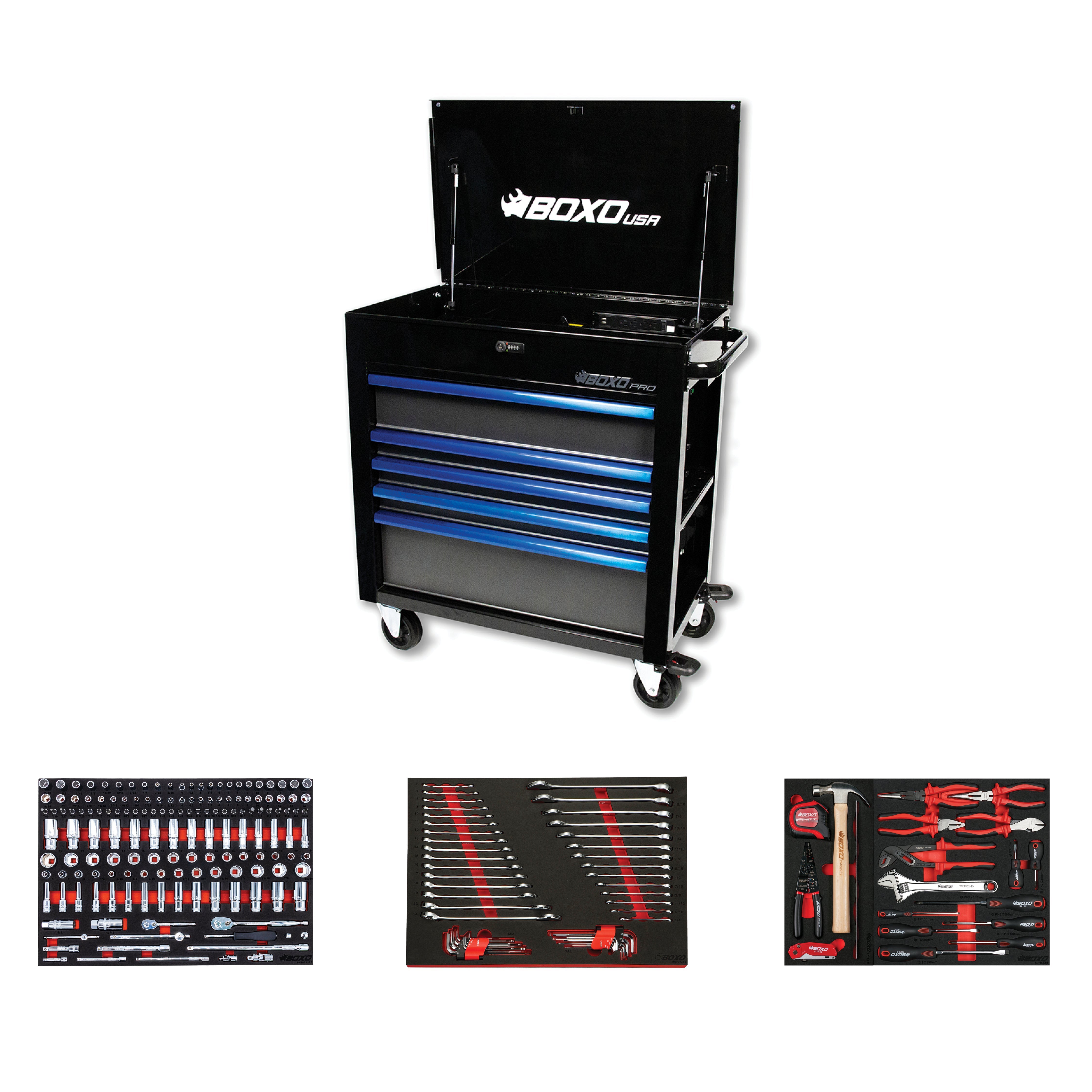 Pro Series | 35" 5-Drawer Flip-Top Service Cart Tool Box